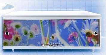 Раздвижной Фото-Экран под ванну<b> №53 - «Воздушные цветы </b>» (2600руб.)