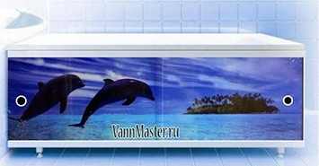 Раздвижной Фото-Экран под ванну<b> №50 - «Дельфины </b>» (2600руб.)