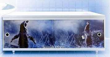 Раздвижной Фото-Экран под ванну<b> №51 - «Пингвины</b>» (2600руб.)